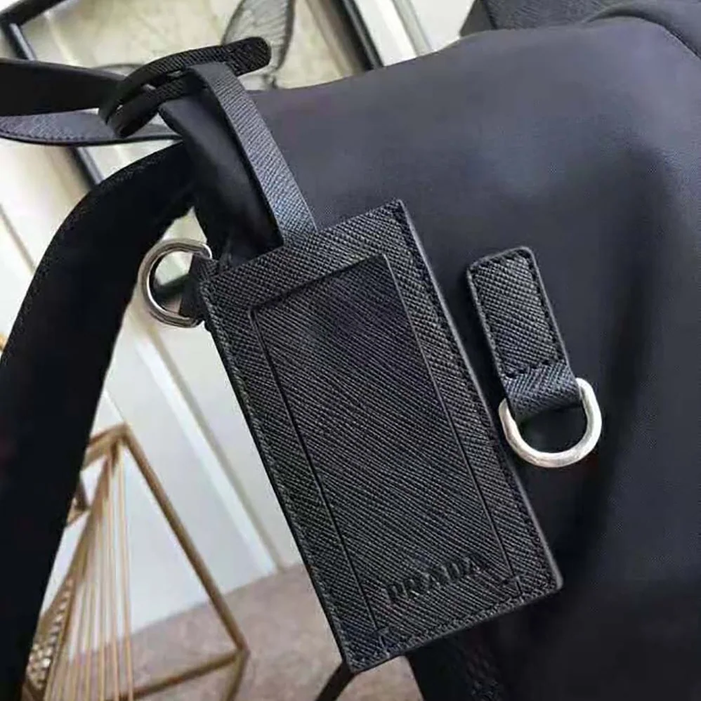 Prada Iconic Nylon Backpack with Timeless for Men in Black Prada Iconic Nylon Backpack with Timeless for Men in Black