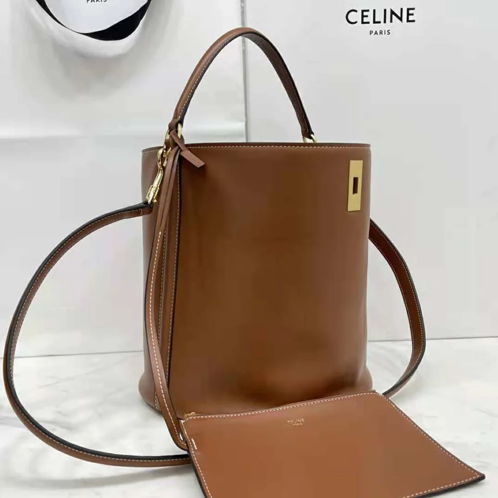 Celine Bucket 16 Bag in Smooth Calfskin for Women in Brown