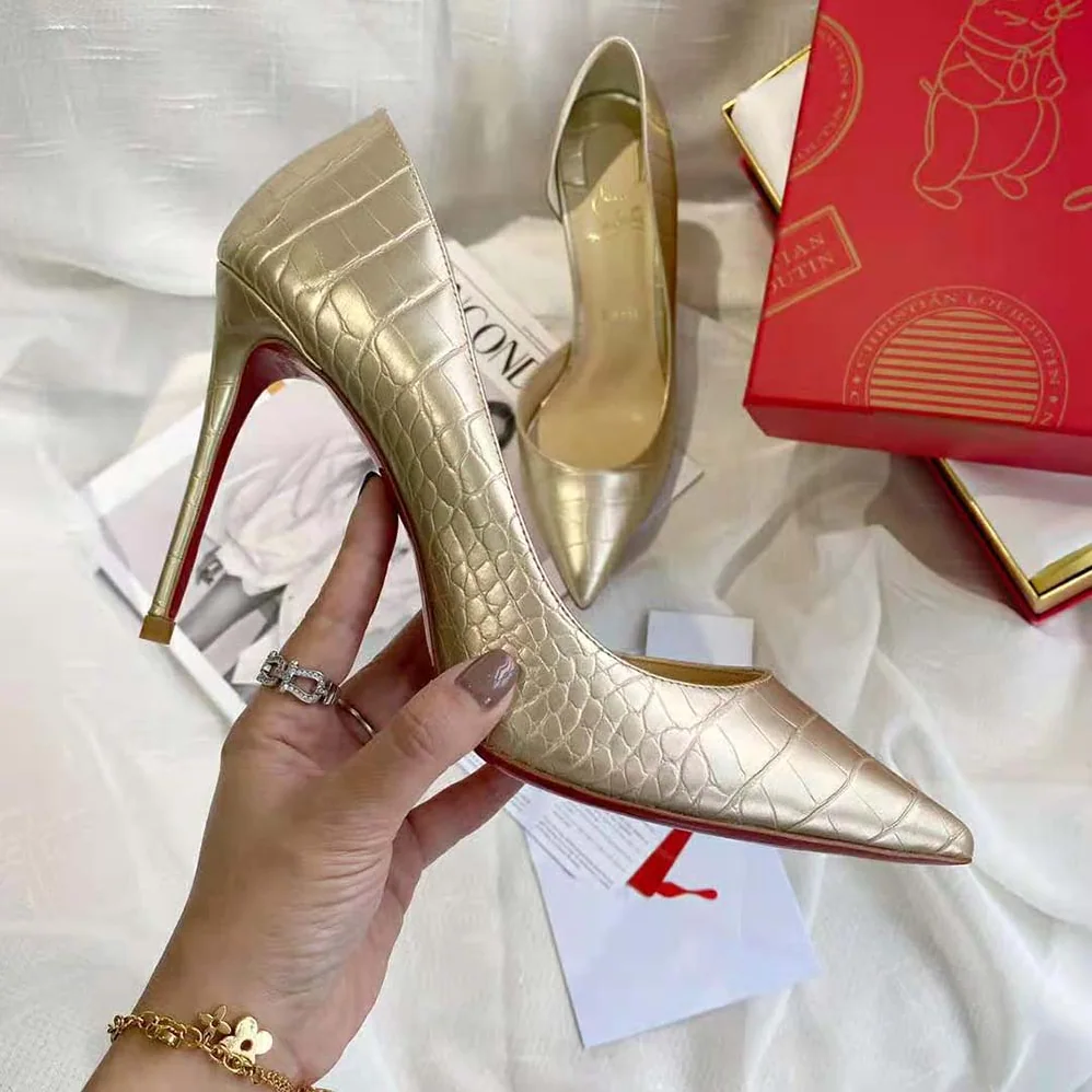 Christian Louboutin Lriza 100 mm Heel for Women in Gold