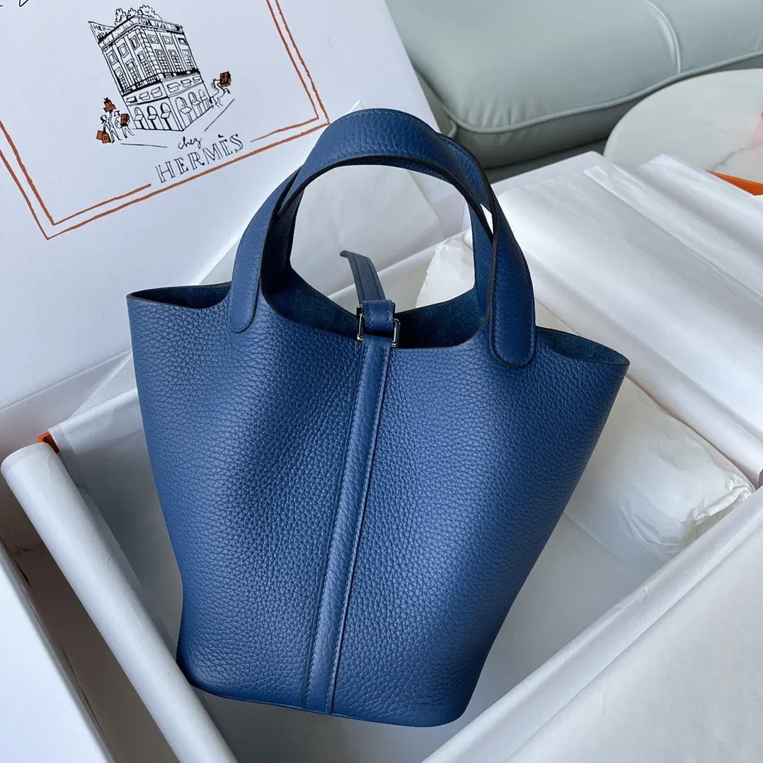 Hermes Picotin Lock 18 Bag Navy Blue Hermes Picotin Lock 18 Bag Navy Blue