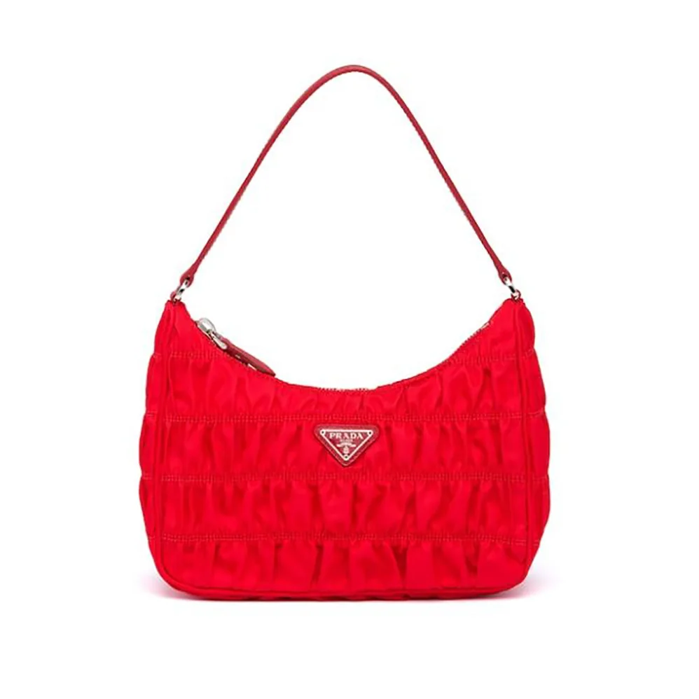 Prada Nylon and Saffiano Leather Mini Bag for Women in Red