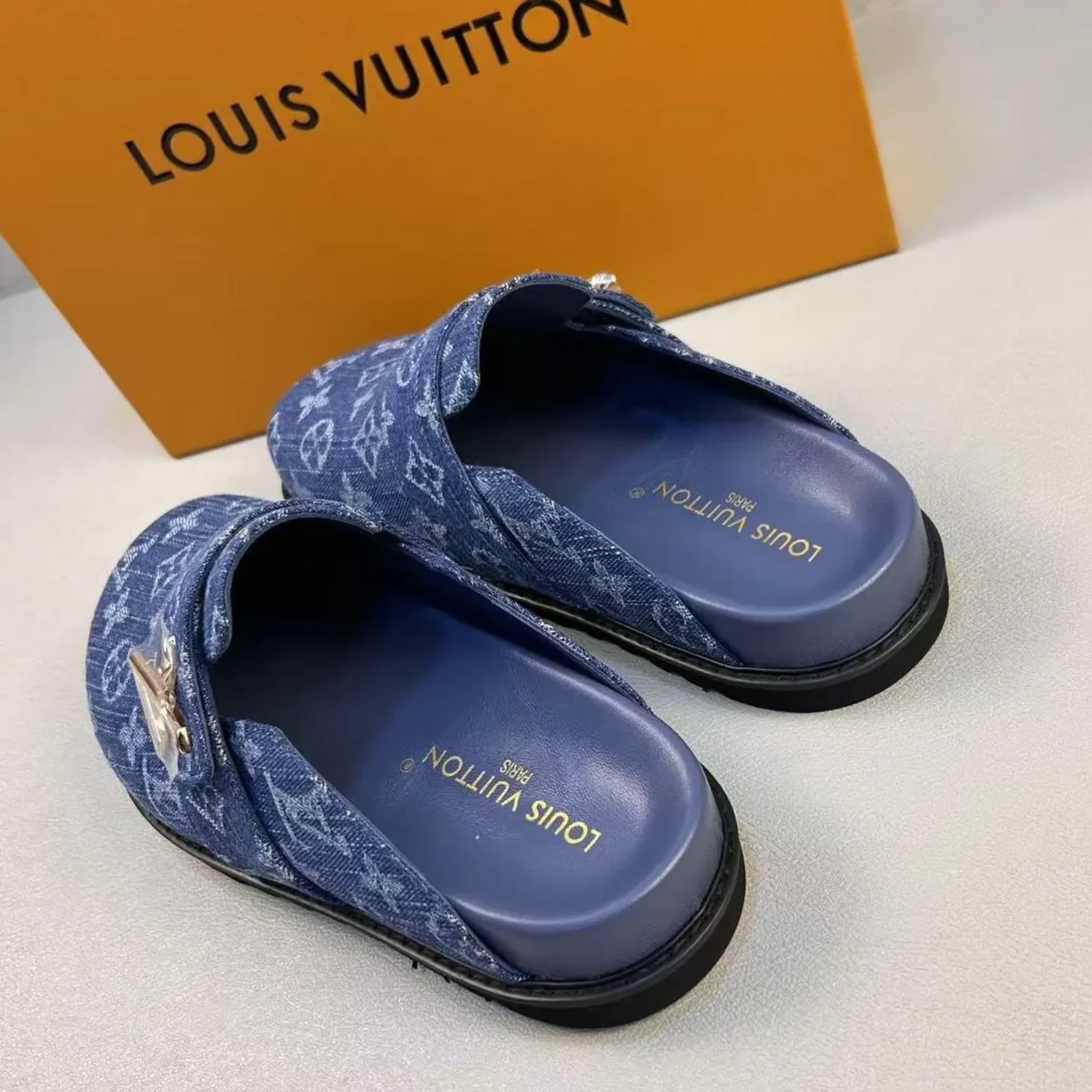 Louis Vuitton LV Cosy Comfort Mule Blue 1AGVOO