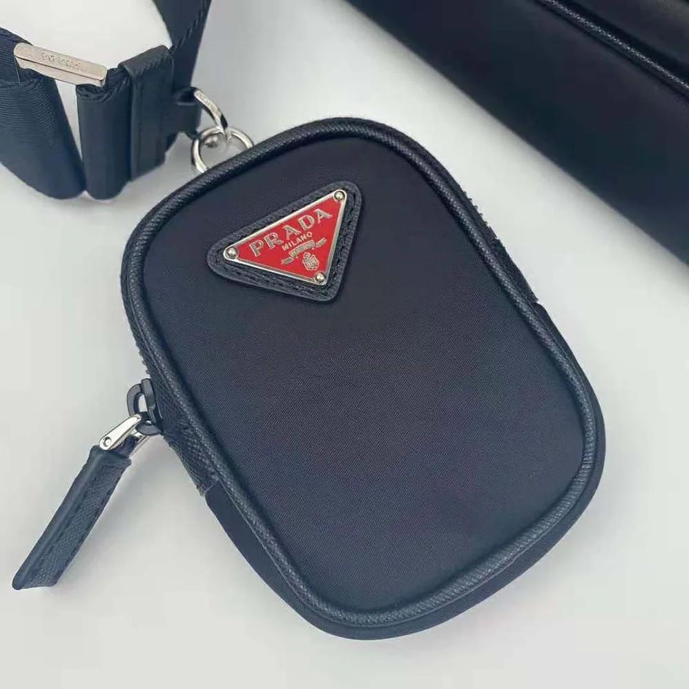 Prada Nylon Cross-Body Bag for Men in Black