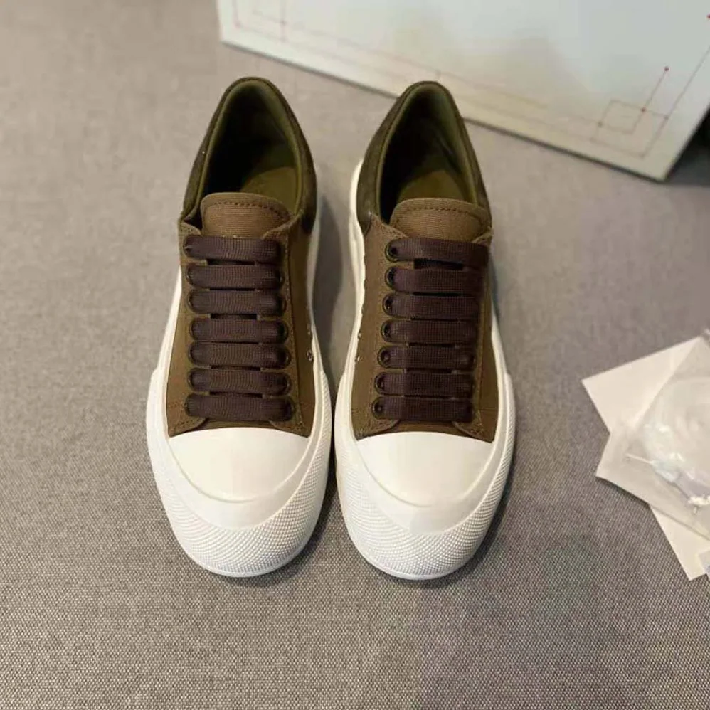 Alexander Mcqueen Deck Lace Up Plimsoll for Women in Brown Alexander Mcqueen Deck Lace Up Plimsoll for Women in Brown