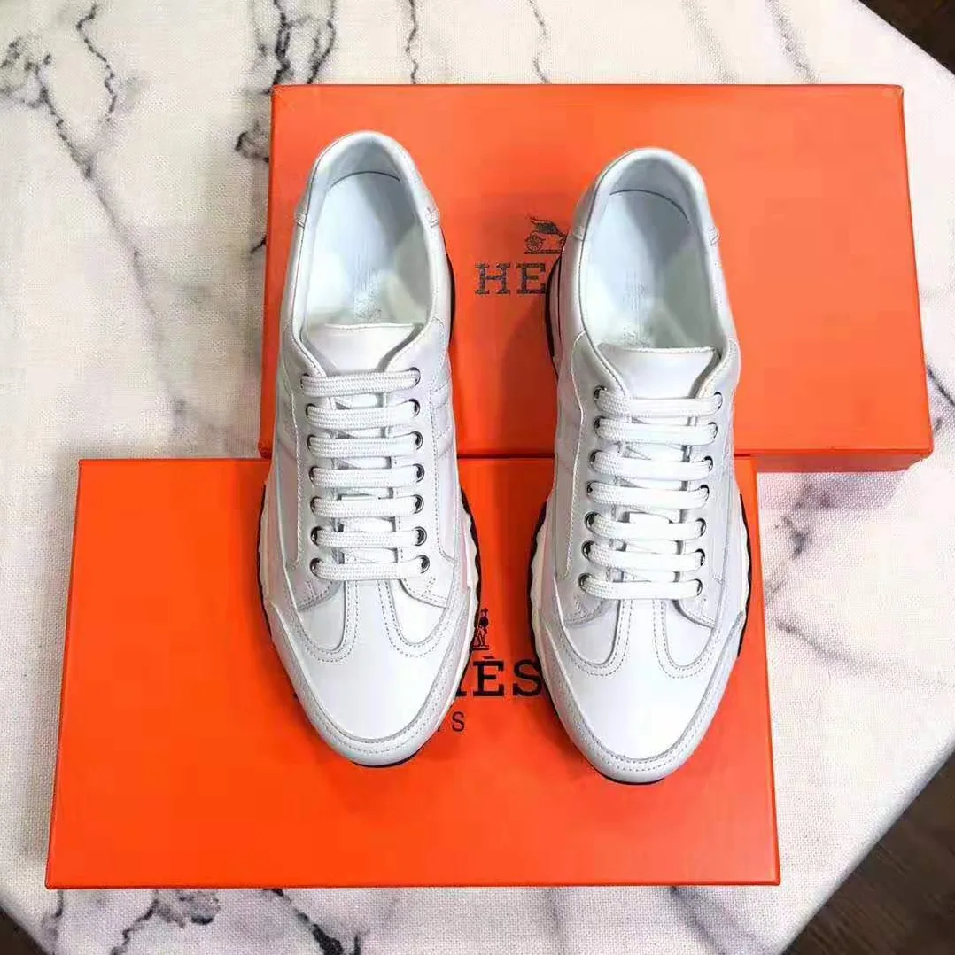 Hermes Trail sneaker in Calfskin for Women in White