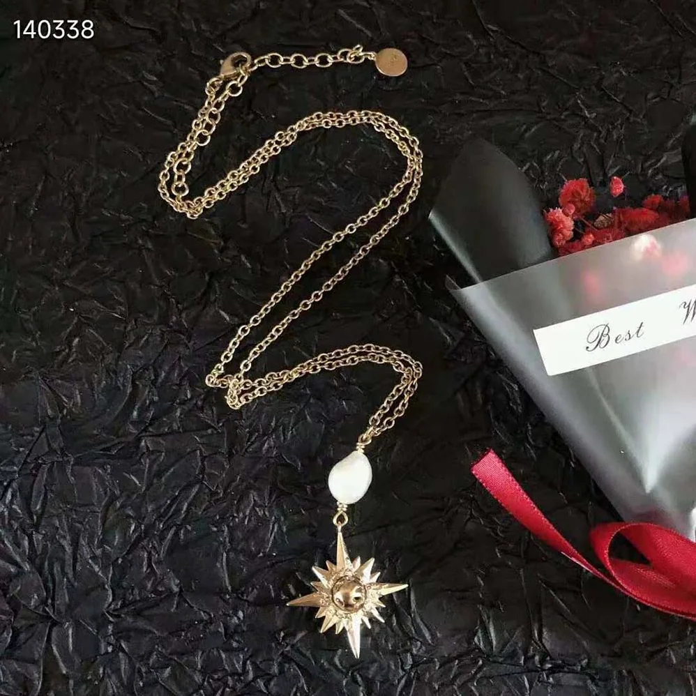Dior Rêve D'infini Long Necklace Gold-Finish Metal with a White Freshwater Pearl for Women