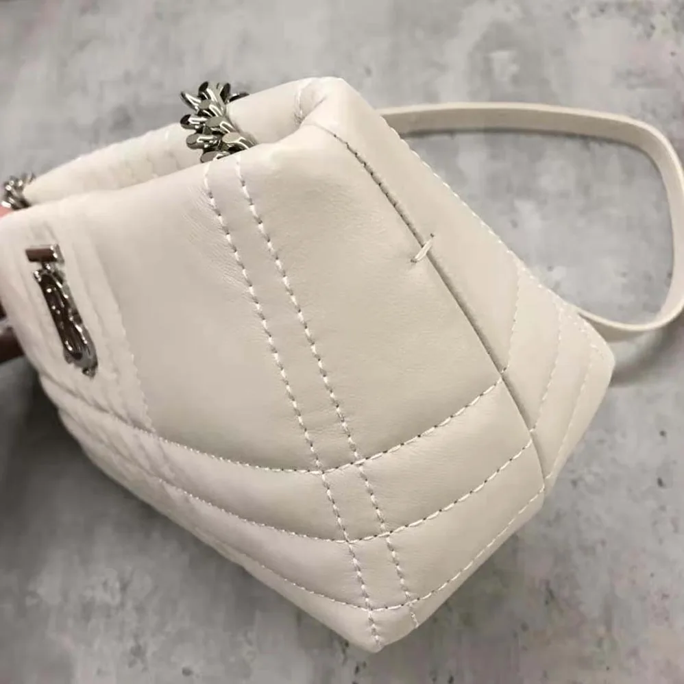 Burberry Small Quilted Lambskin Soft Lola Bag for Women in White