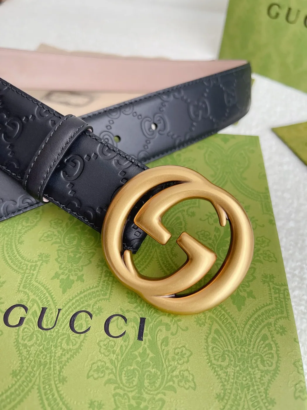 Gucci GG Marmont Embossed Monogram Belt Black Gucci GG Marmont Embossed Monogram Belt Black
