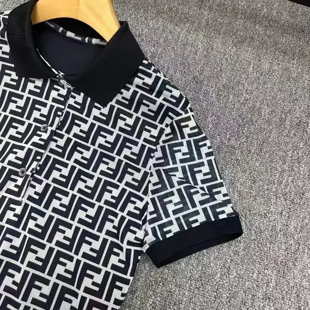 Fendi Navy Blue FF Cotton Dress for Women