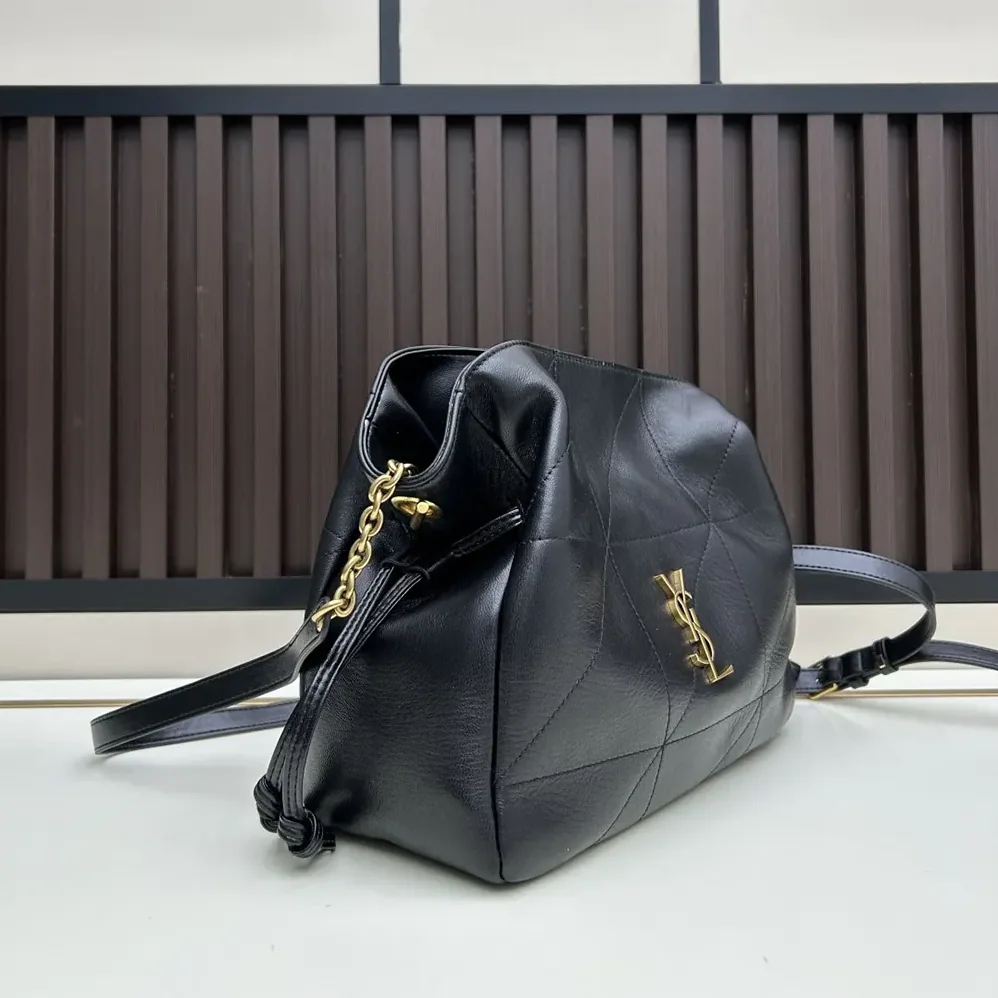 Saint Laurent YSL Jamie Shoulder Pouch in Lambskin for Women in Black Saint Laurent YSL Jamie Shoulder Pouch in Lambskin for Women in Black