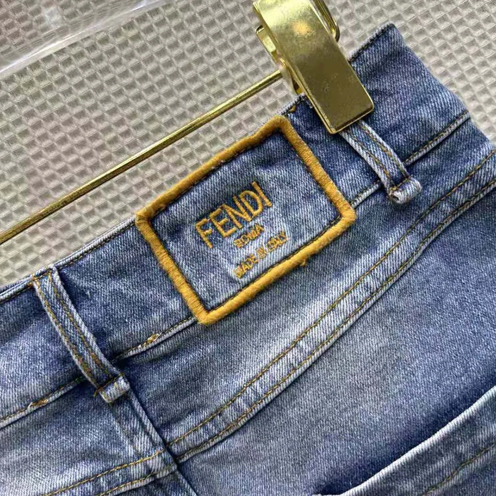 Fendi Blue Denim Skirt with a Medium for Women in Low Waistline