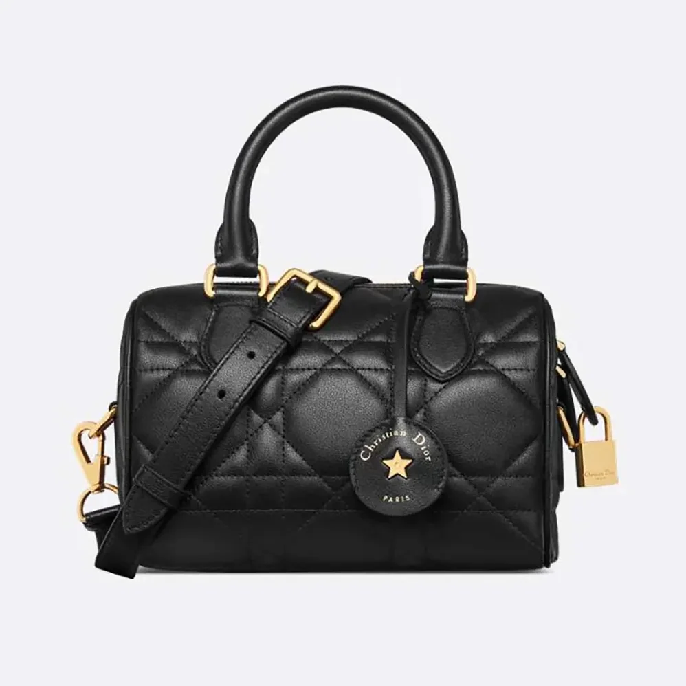Dior Dior Groove 20 Bag Black Macrocannage Calfskin for Women
