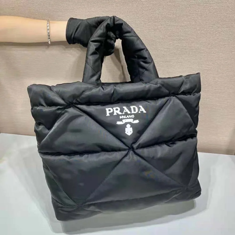 Prada Padded Re-Nylon Tote Bag for Women in Black Prada Padded Re-Nylon Tote Bag for Women in Black