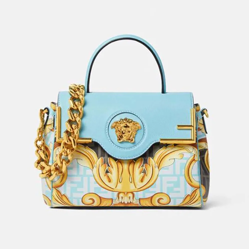 Fendi Fendace La Medusa Medium Handbag for Women in Blue
