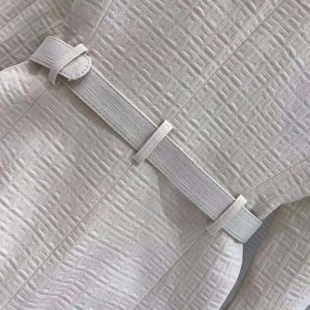 Balmain Double-Breasted Cotton Blazer with Balmain Buckle for Women in White