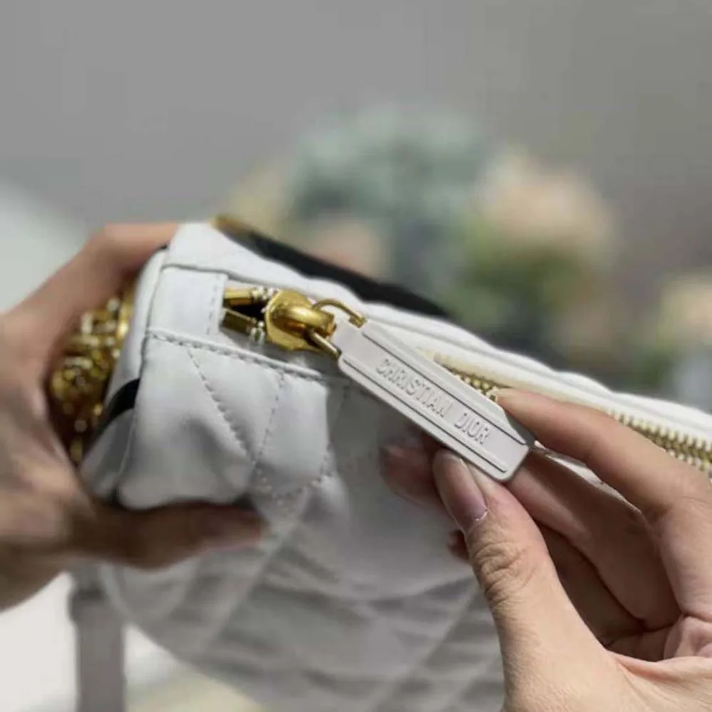 Dior Medium Dior Vibe Hobo Bag White Cannage Lambskin for Women