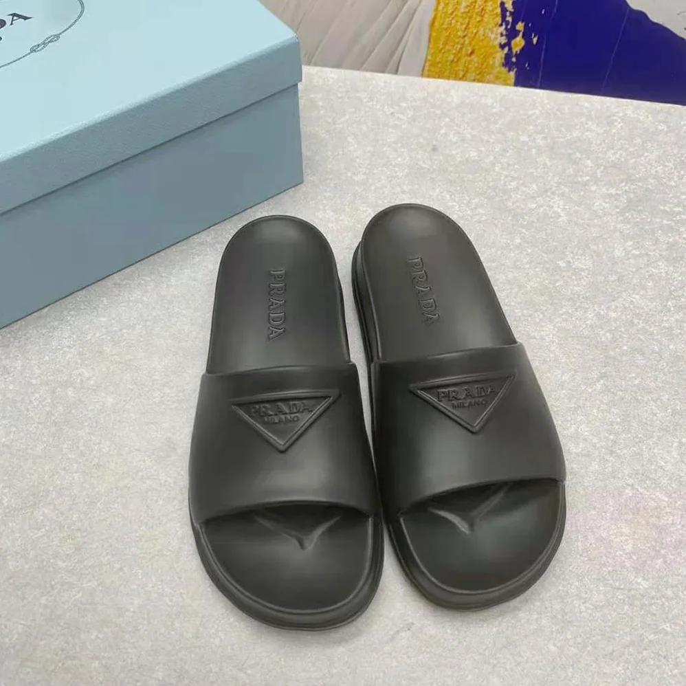 Prada Rubber Slides In 20 mm Heel Height for Women in Black