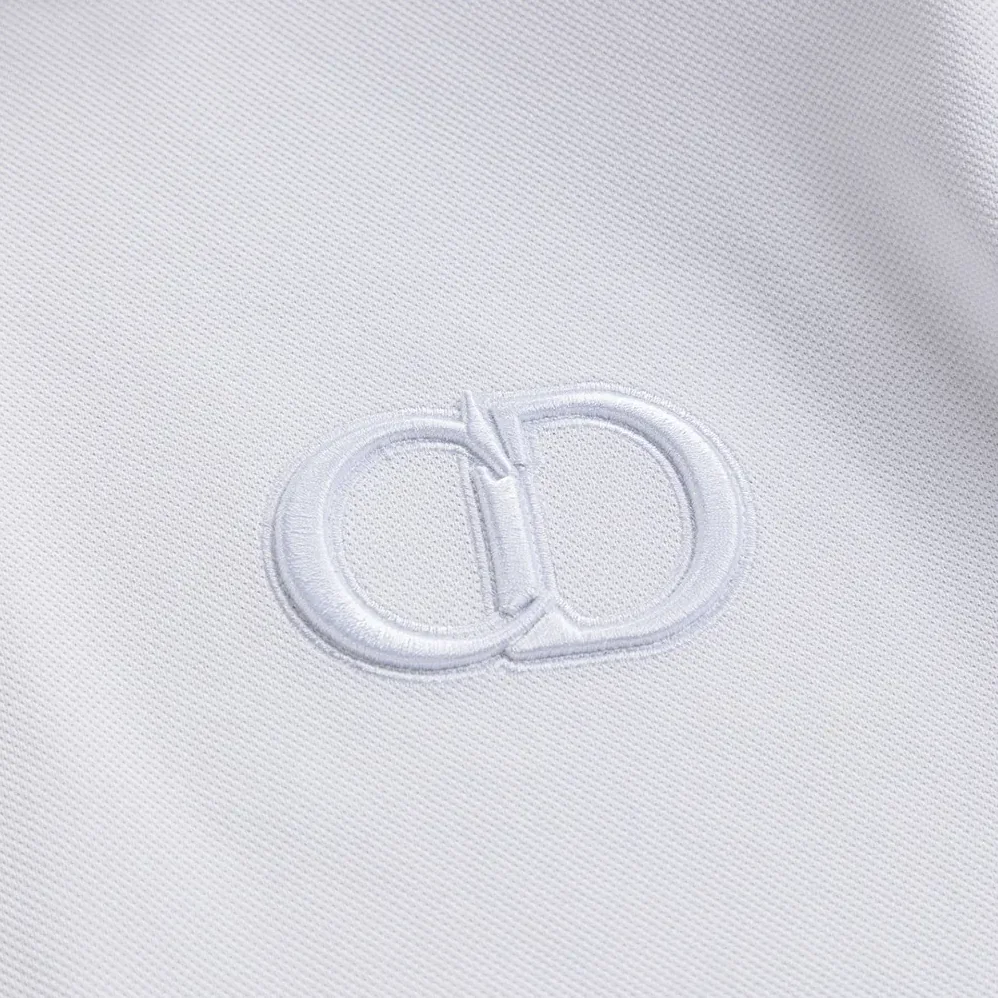 Dior CD Icon Polo Shirt White Cotton Piqué for Men