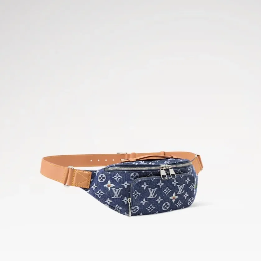 Louis Vuitton Rush Bumbag / Blue Monogram Flowers Denim Silver Hardware