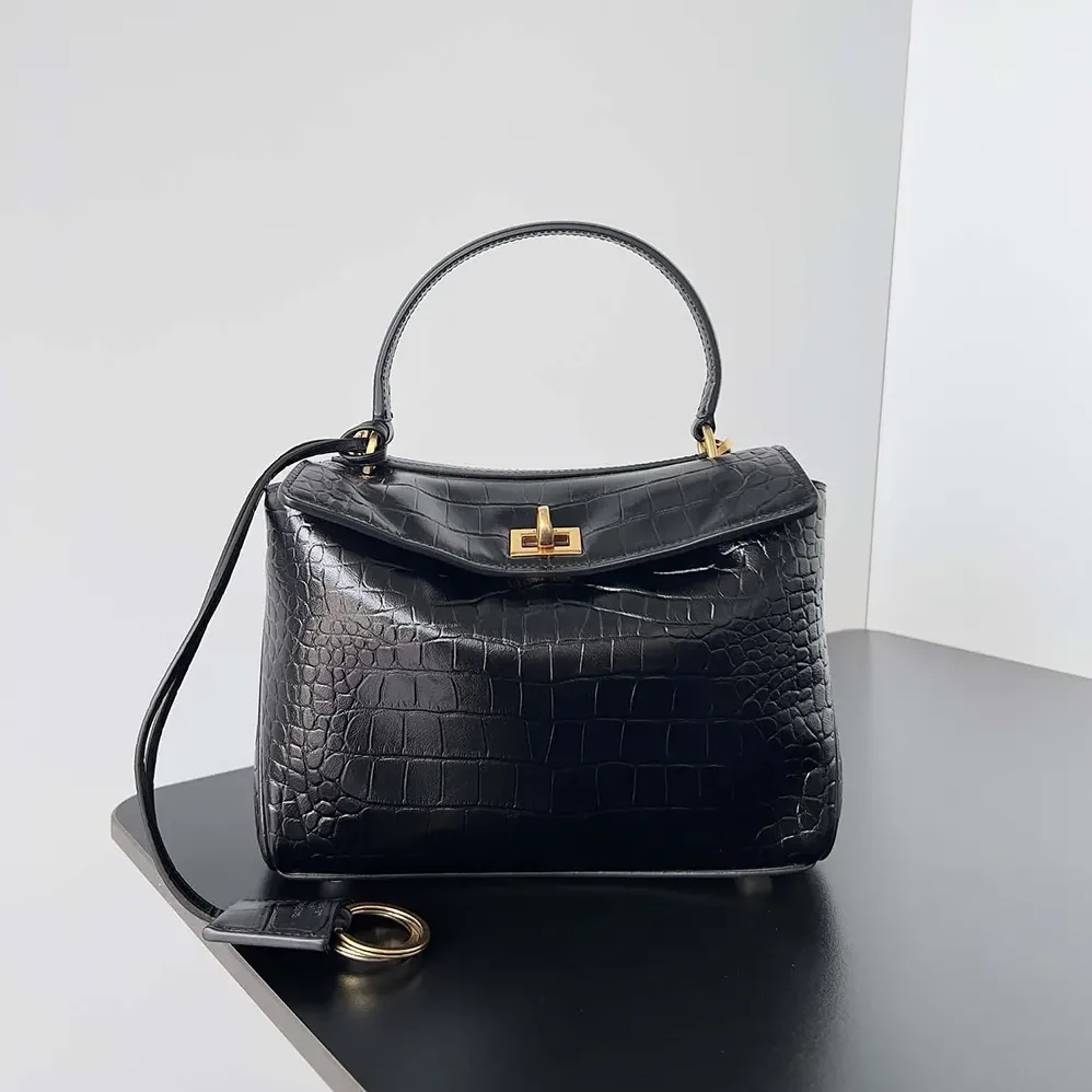 Balenciaga Rodeo Mini Handbag Supple Crocodile Embossed in Black for Women Balenciaga Rodeo Mini Handbag Supple Crocodile Embossed in Black for Women