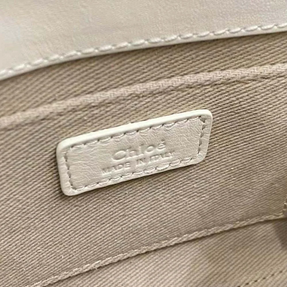 Chloe Small Woody Tote Bag with Embroidered Chloé Logo for Women in White