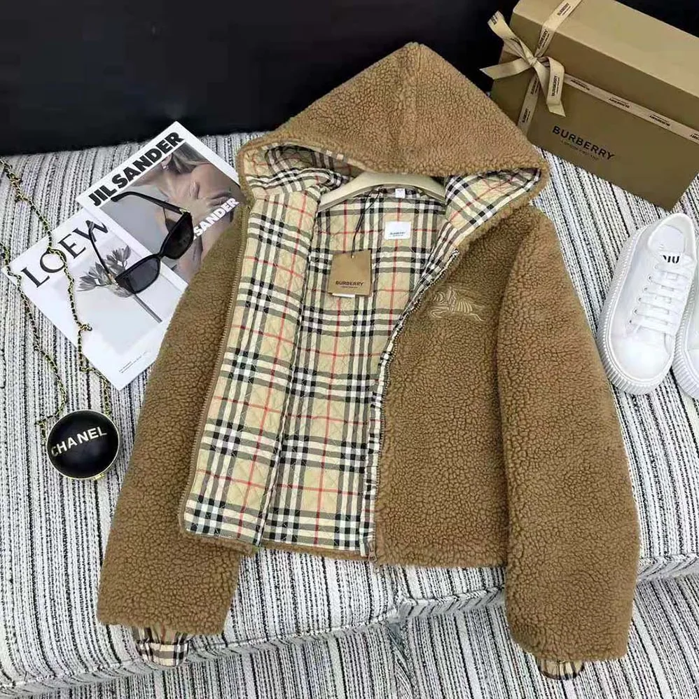 Burberry EKD Fleece Hooded Jacket for Men in Brown Burberry EKD Fleece Hooded Jacket for Men in Brown
