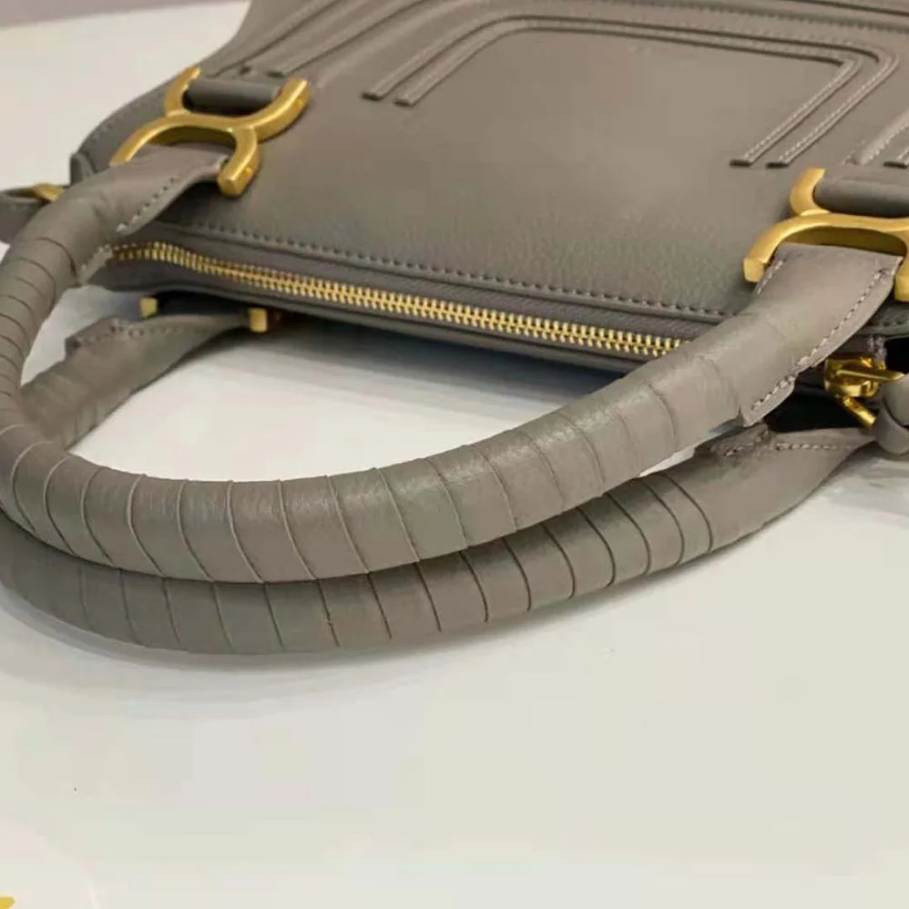 Chloe Marcie Small Double Carry Bag for Women in Silver Chloe Marcie Small Double Carry Bag for Women in Silver