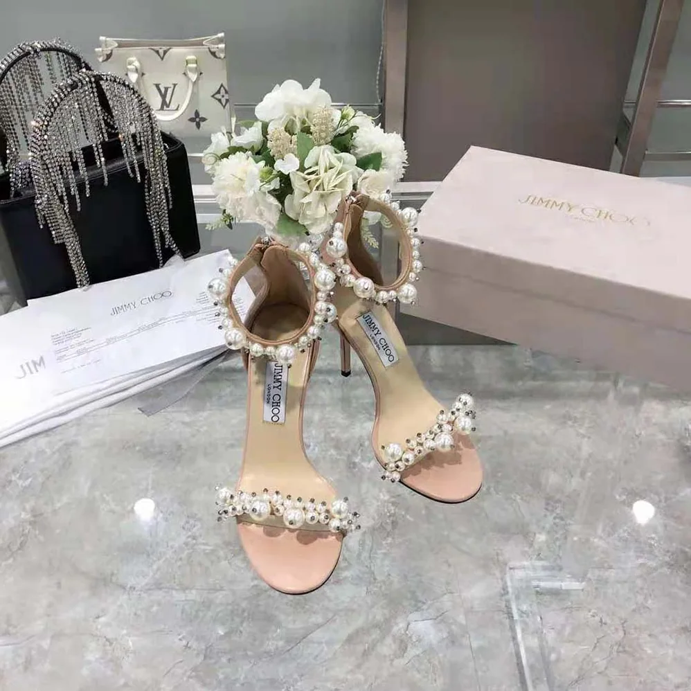 Jimmy Choo Maisel 100 Ballet Pink Nappa Leather Sandals for Women Jimmy Choo Maisel 100 Ballet Pink Nappa Leather Sandals for Women
