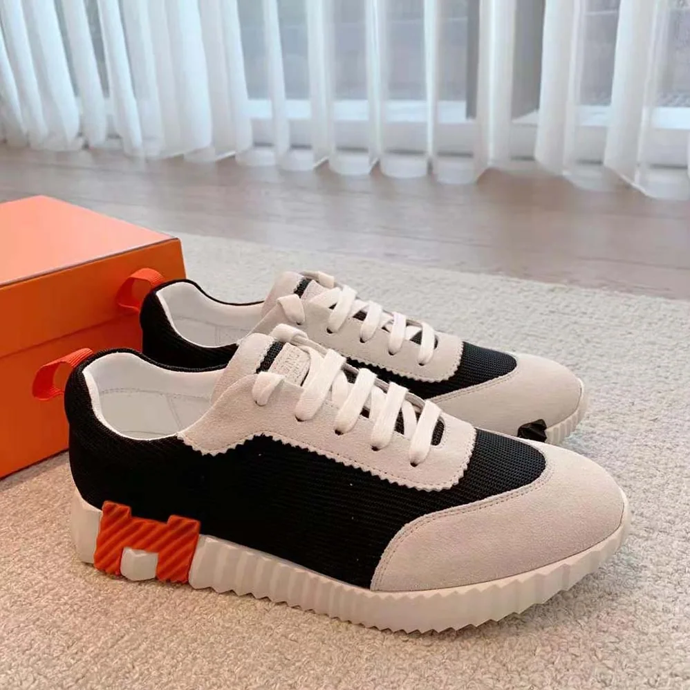 Hermes Bouncing Sneaker in Air Mesh and Suede Goatskin for Women Hermes Bouncing Sneaker in Air Mesh and Suede Goatskin for Women