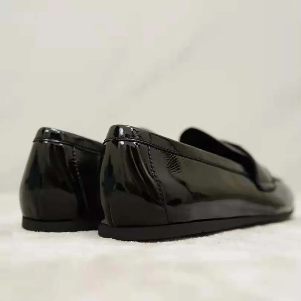 Prada Patent Leather Loafers in 5mm Heel for Women in Black Prada Patent Leather Loafers in 5mm Heel for Women in Black