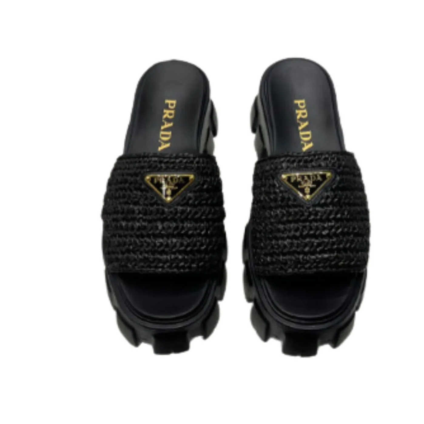 Prada Monolith Crochet Cage Slippers Black Prada Monolith Crochet Cage Slippers Black