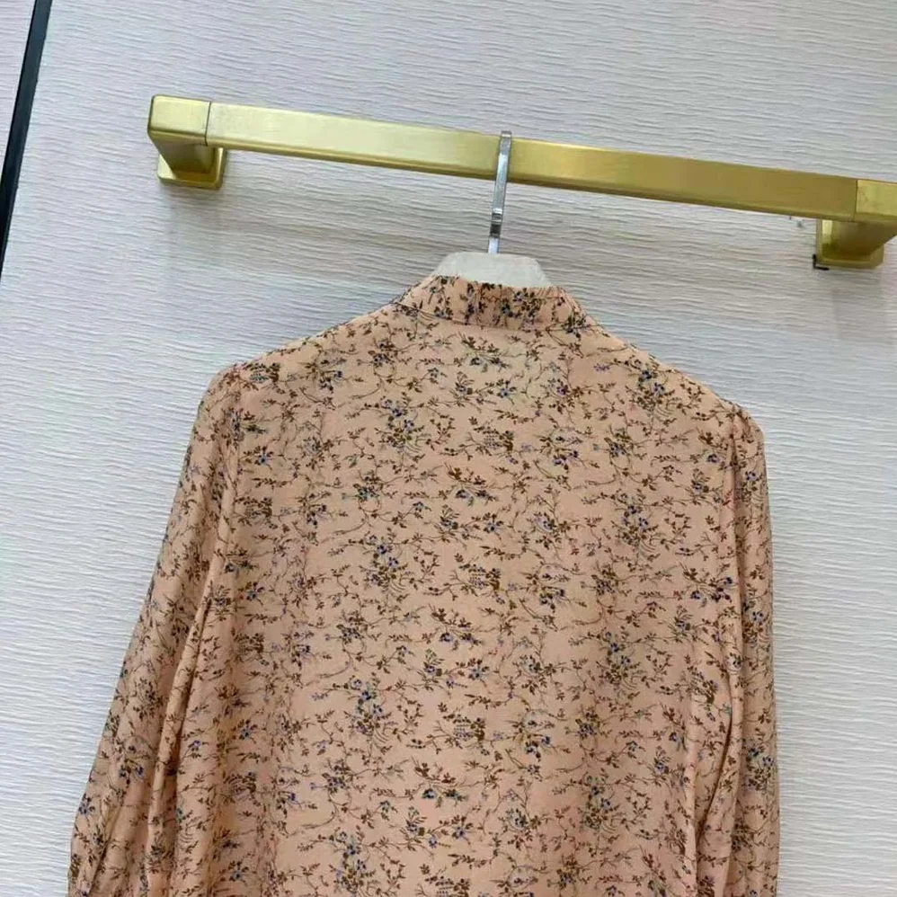 Celine Blouse with Bow in Printed Crepe DE Chine for Women Celine Blouse with Bow in Printed Crepe DE Chine for Women