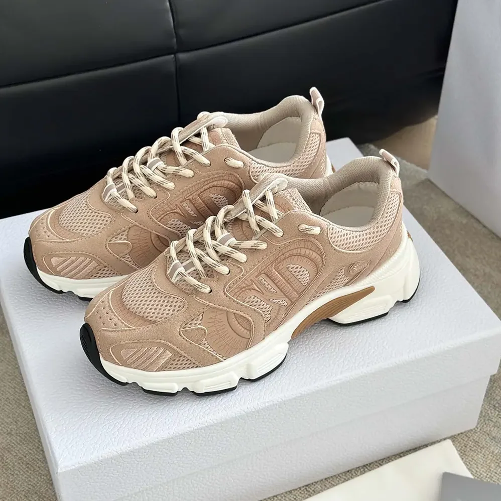 Dior Chrono Sneaker Nude Mesh and Suede Calfskin for Unisex Dior Chrono Sneaker Nude Mesh and Suede Calfskin for Unisex