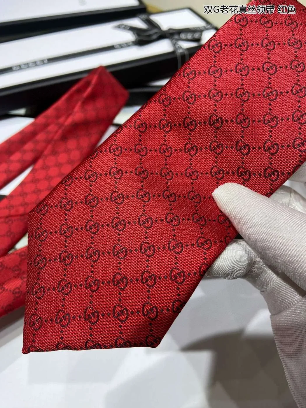 Gucci Pattern Silk Tie Red Gucci Pattern Silk Tie Red