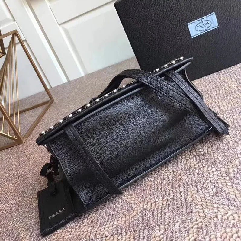 Prada Etiquette Bag in Calf Leather for Women in Black