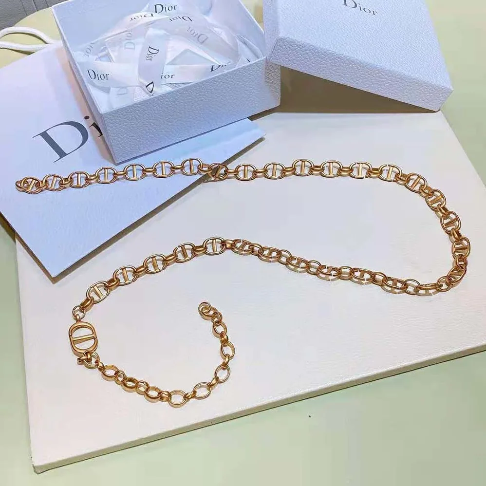 Dior Caro Chain Belt Shiny Gold-Finish Metal-10 MM for Women Dior Caro Chain Belt Shiny Gold-Finish Metal-10 MM for Women
