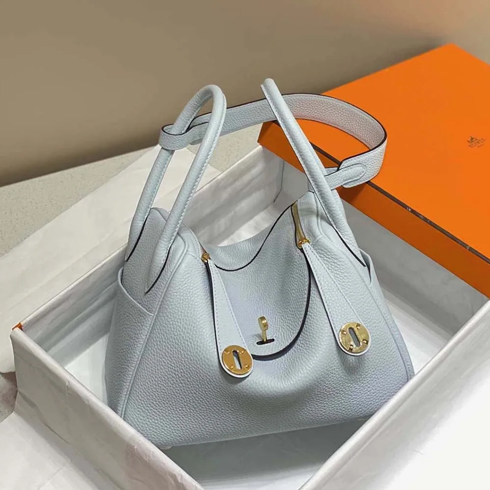 Hermes Lindy 26 in Clemence Leather for Women in Blue Hermes Lindy 26 in Clemence Leather for Women in Blue