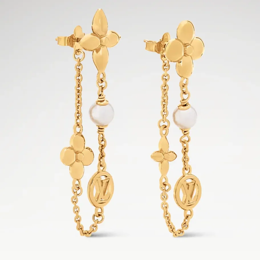 Louis Vuitton Pearl Constellations Earrings White Gold Hardware