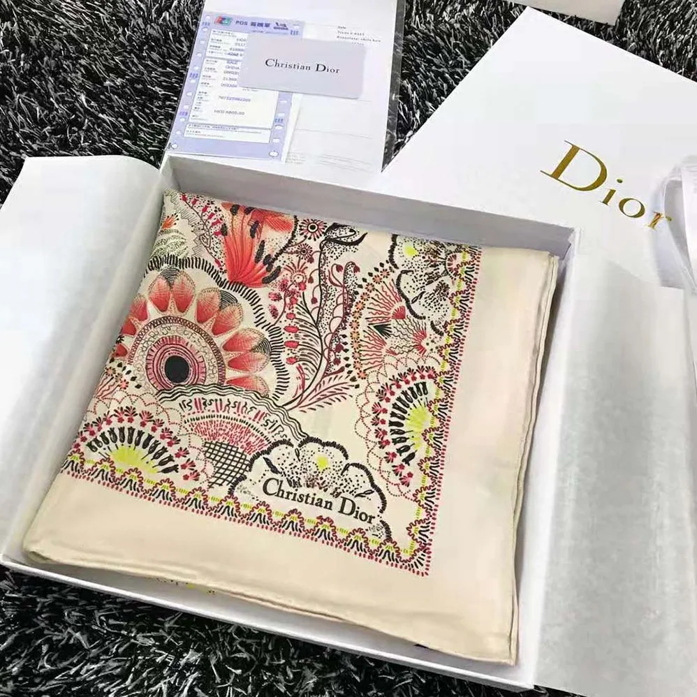 Dior Tree of Life Square Scarf Beige Silk Twill for Women Dior Tree of Life Square Scarf Beige Silk Twill for Women