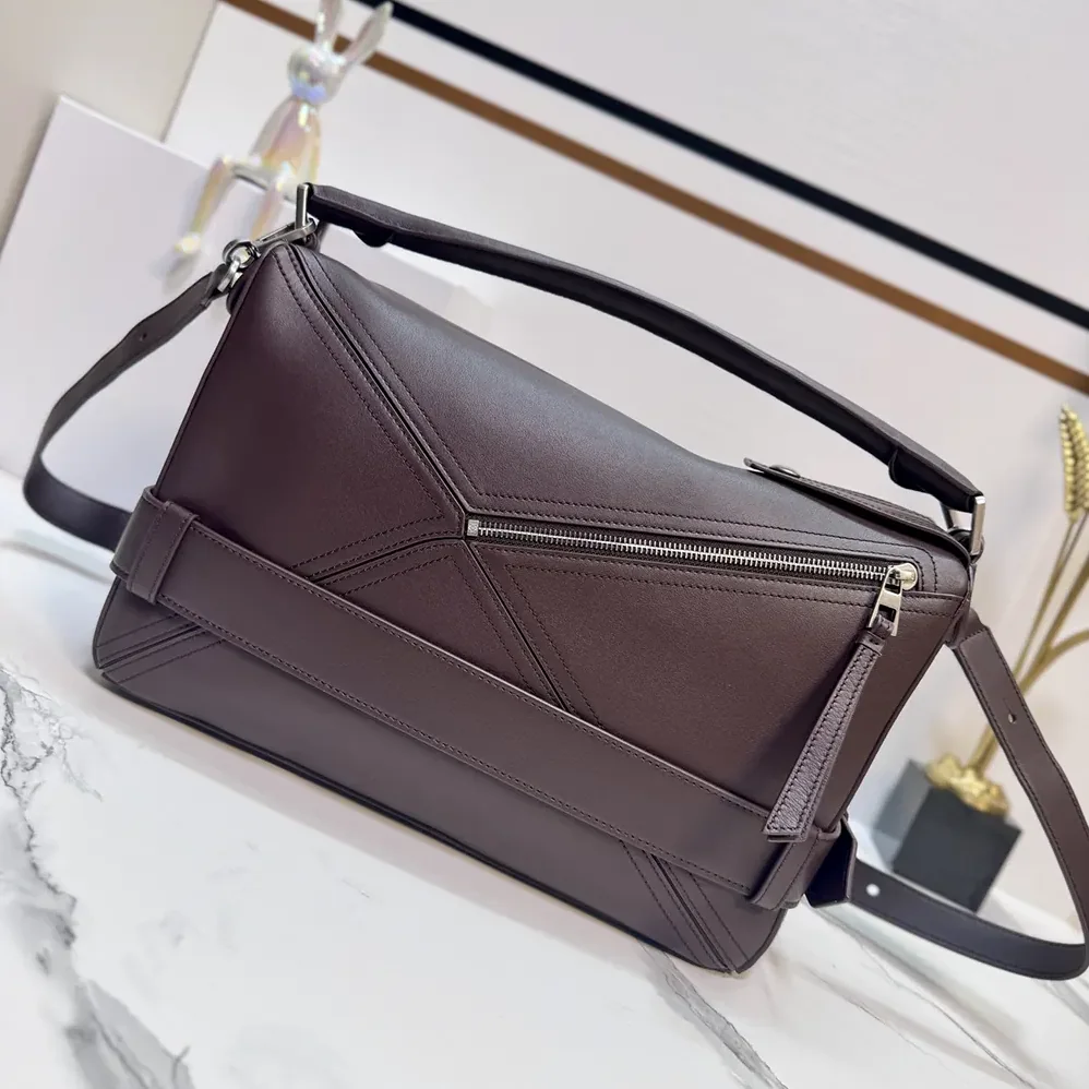 Loewe Small Puzzle Biker Bag in Shiny Calfskin for Unisex Loewe Small Puzzle Biker Bag in Shiny Calfskin for Unisex
