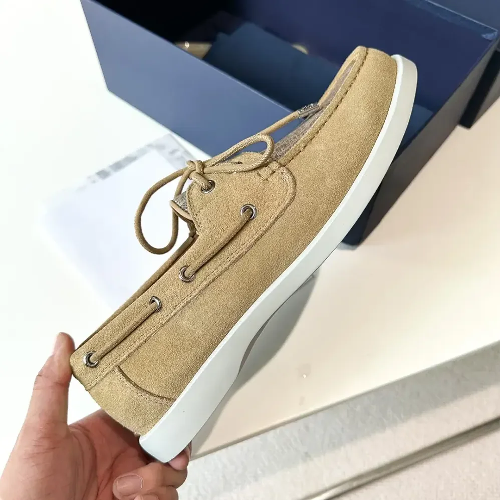 Dior Granville Boat Shoe Beige Suede and Beige Dior Oblique Jacquard for Men Dior Granville Boat Shoe Beige Suede and Beige Dior Oblique Jacquard for Men