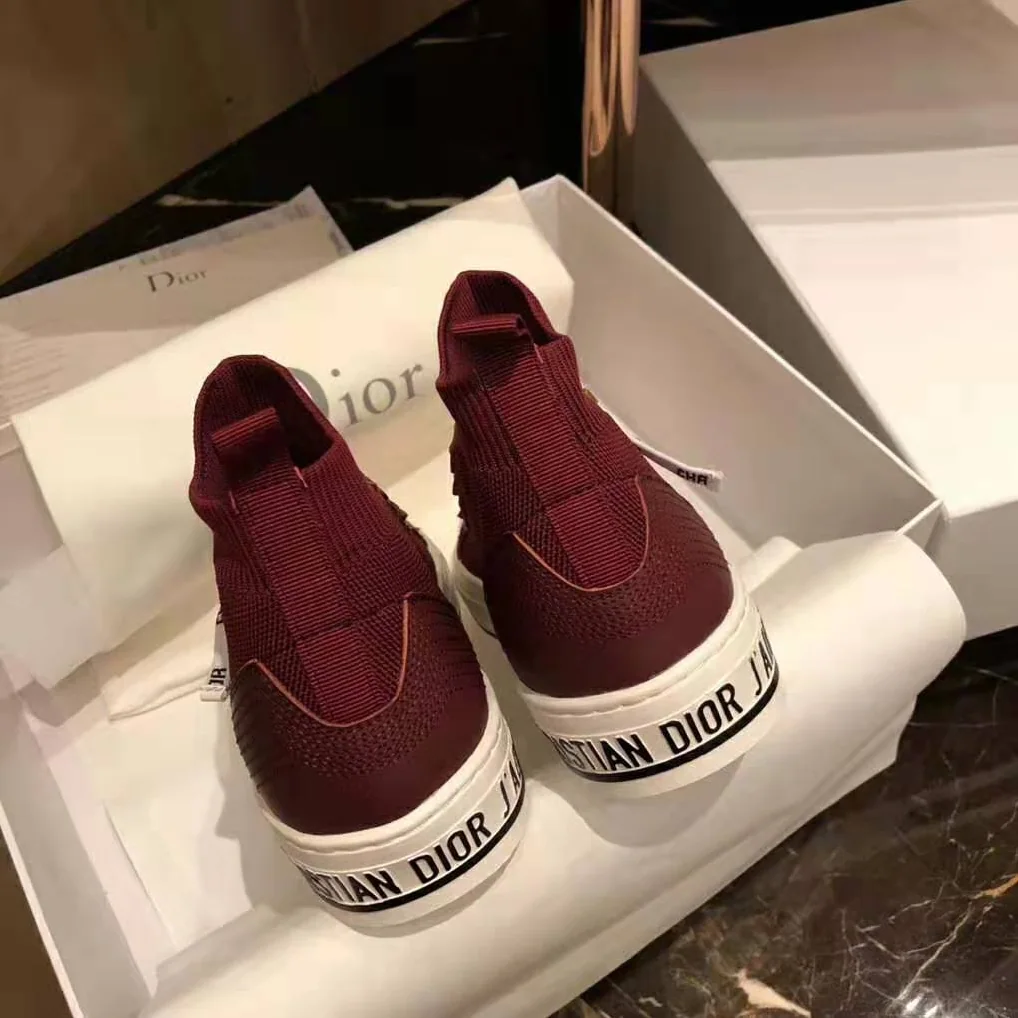 Dior Walk'N'Dior Techincal Knit Mid-Top Sneaker for Women in Red Dior Walk'N'Dior Techincal Knit Mid-Top Sneaker for Women in Red