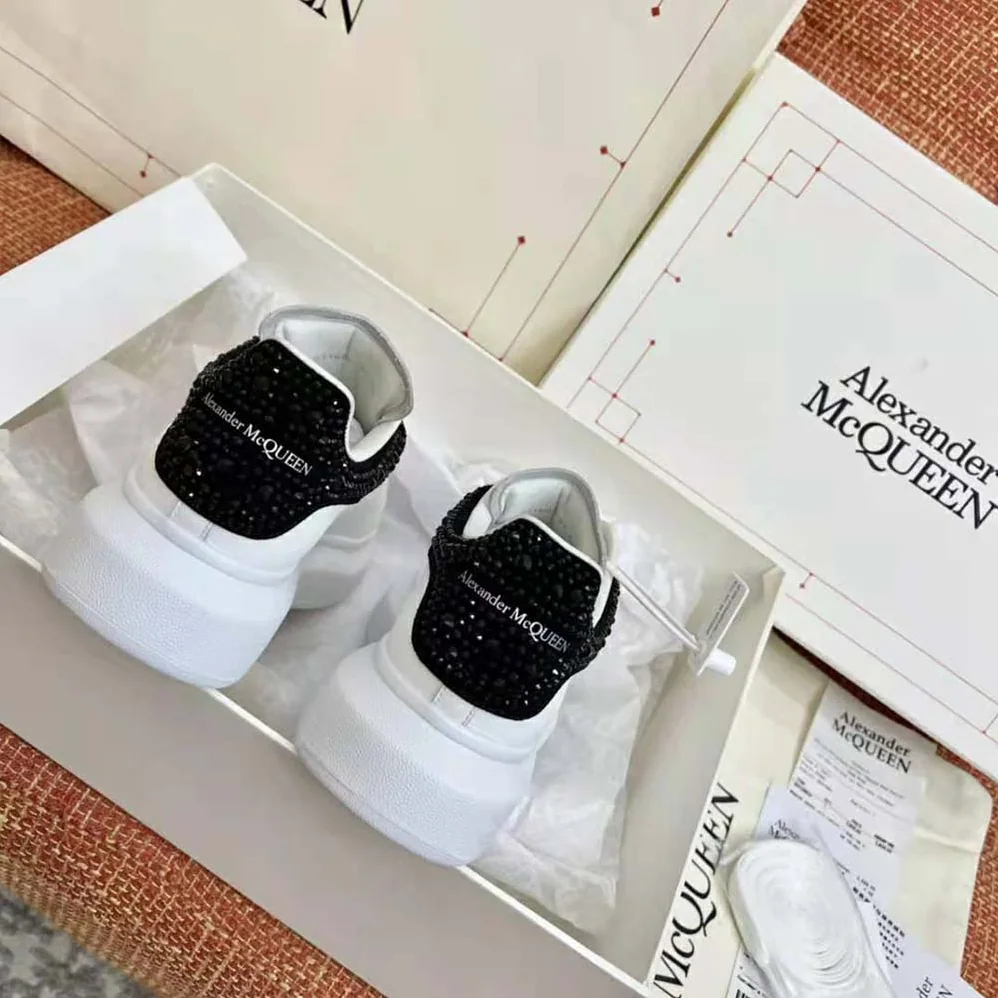 Alexander Mcqueen White Smooth Calf Leather Oversized Sneaker for Women