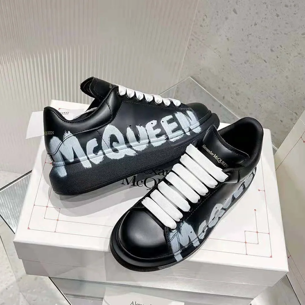 Alexander Mcqueen Online Exclusive Mcqueen Graffiti Oversized Sneaker in Black for Unisex in white