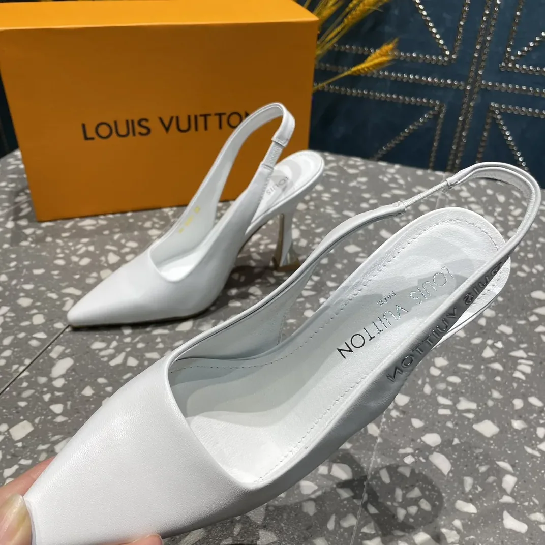 Louis Vuitton Sparkle Slingback Pump White Louis Vuitton Sparkle Slingback Pump White