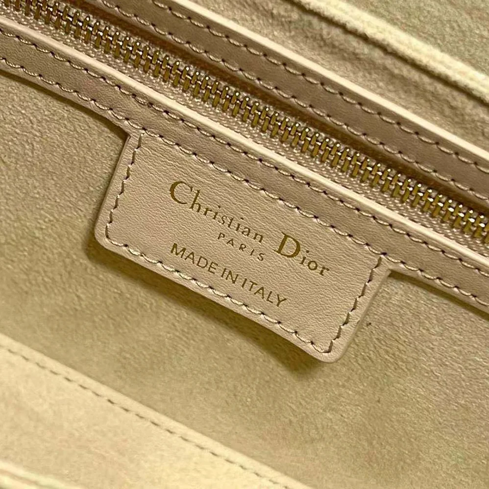 Dior CD Signature Bag with Strap Caramel Beige CD for Women in Embossed Box Calfskin Dior CD Signature Bag with Strap Caramel Beige CD for Women in Embossed Box Calfskin
