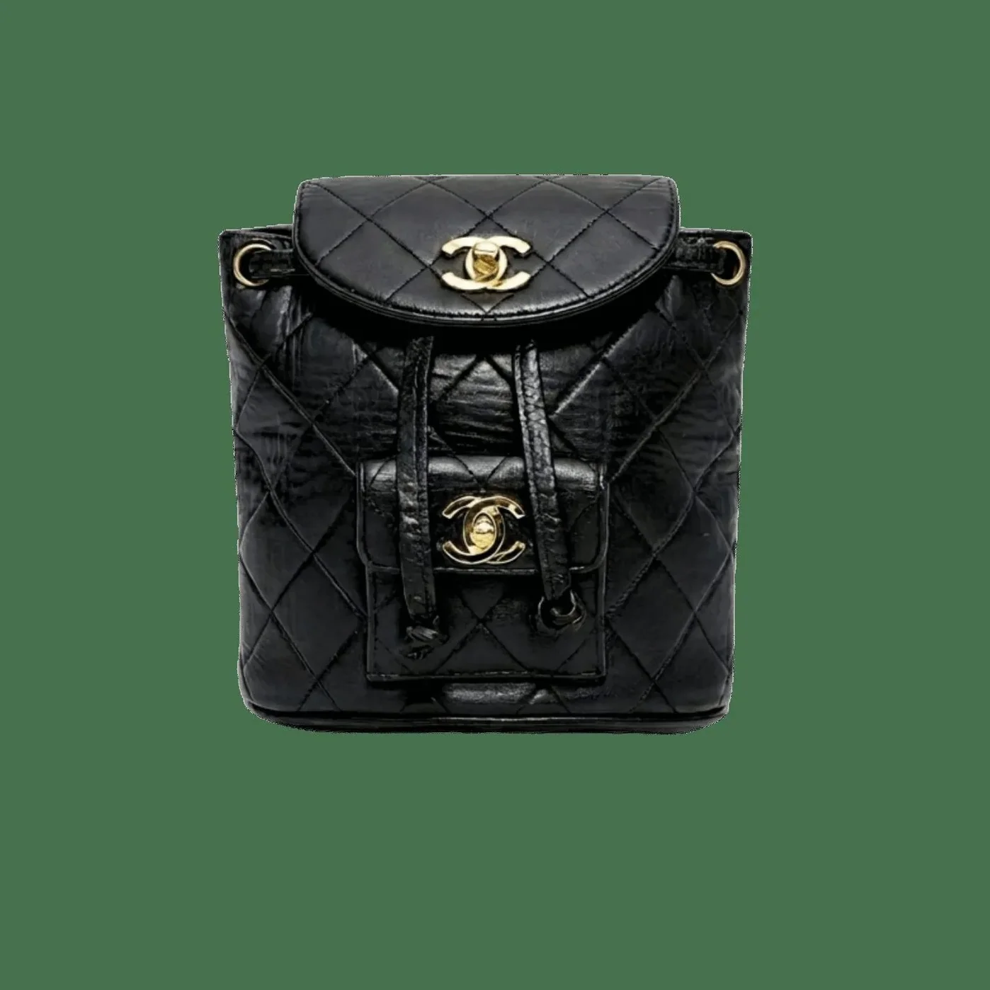 Chanel Small Vintage Duma Backpack in Black Gold Hardware