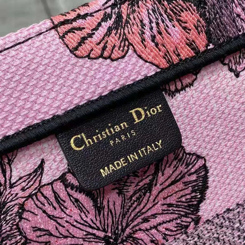Dior Large Dior Book Tote Pink Multicolor Toile de Jouy Voyage Embroidery for Women