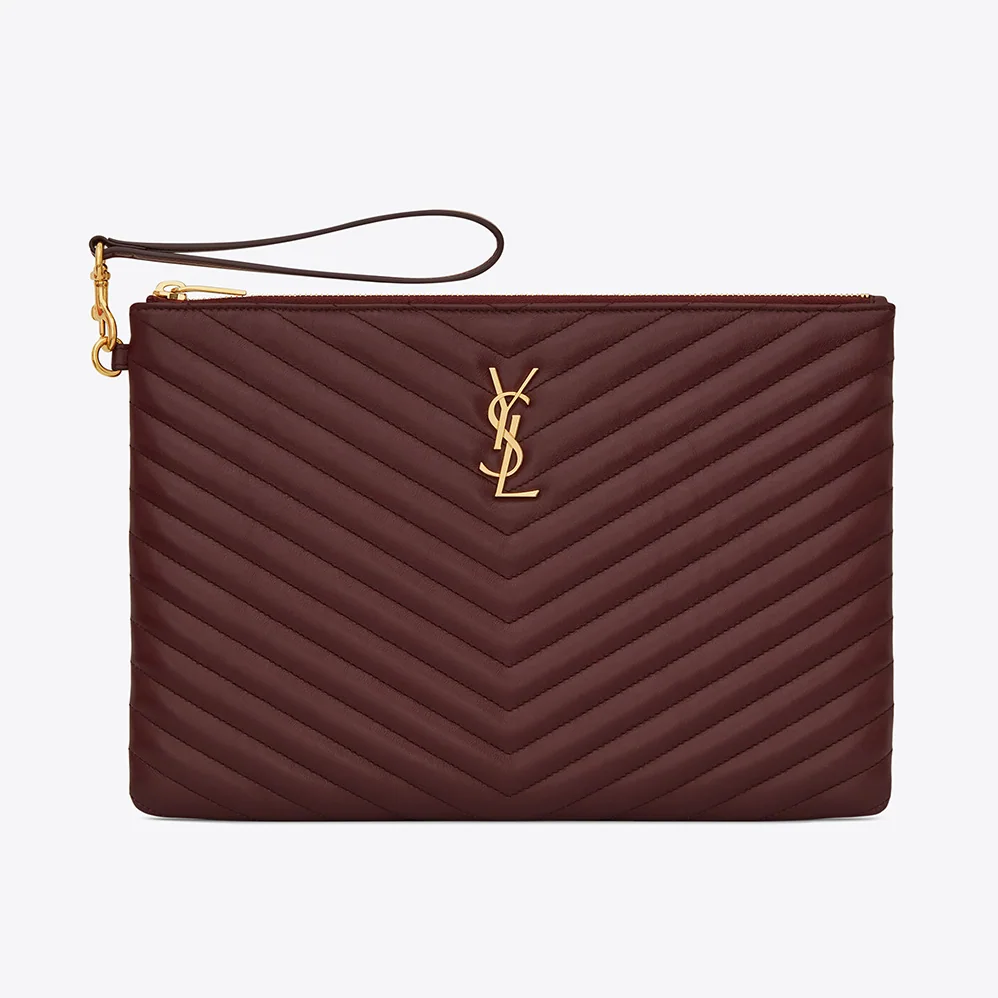 Saint Laurent YSL Monogram Tablet Pouch in Matelasse Leather for Women Saint Laurent YSL Monogram Tablet Pouch in Matelasse Leather for Women