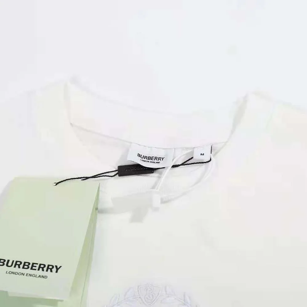 Burberry Embroidered Oak Leaf Crest Cotton T-shirt for Men in White